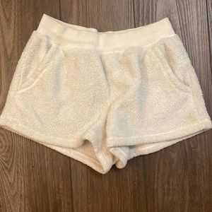 Aerie. Off-white plush short. Size S.